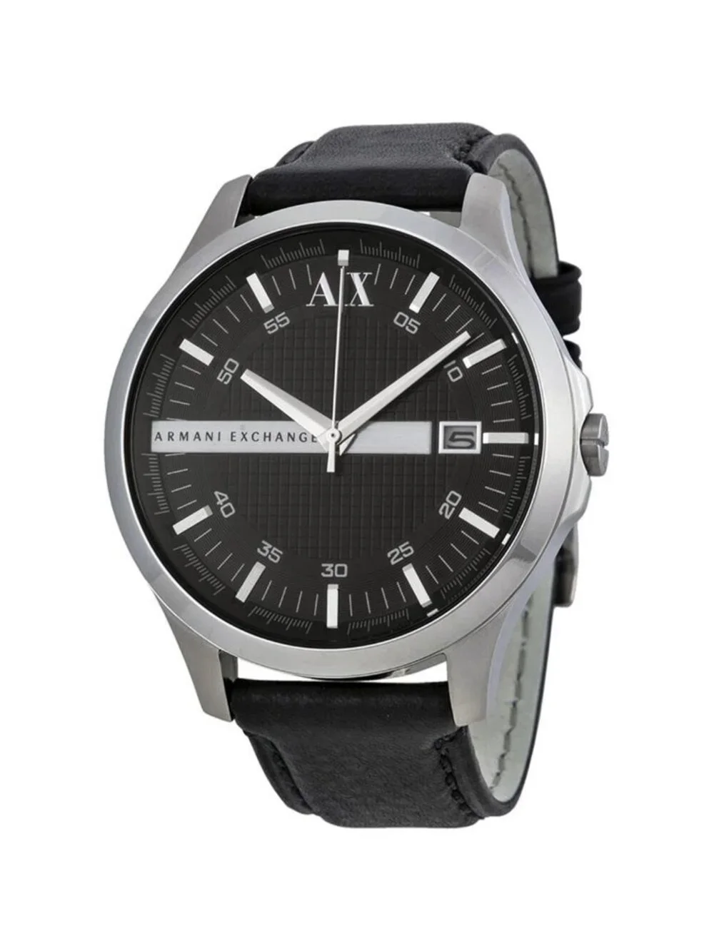 NWT Armani Exchange Armani AX Exchange Whitman Black Dial Black Leather Men's Wa